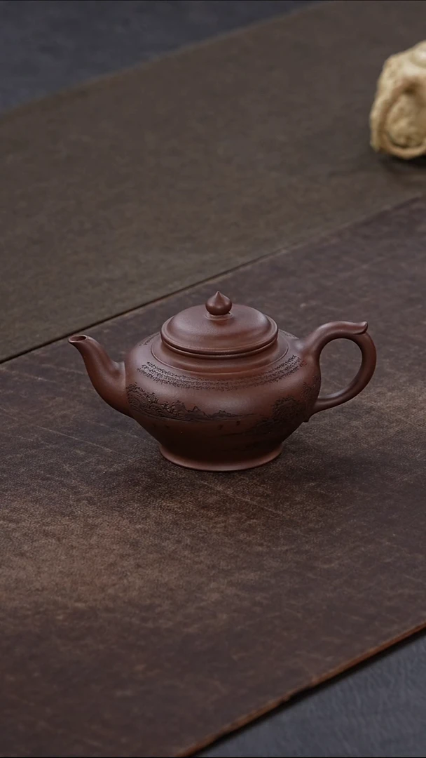 茶壶紫砂阿*微刻 心经笑樱 全手工 210cc