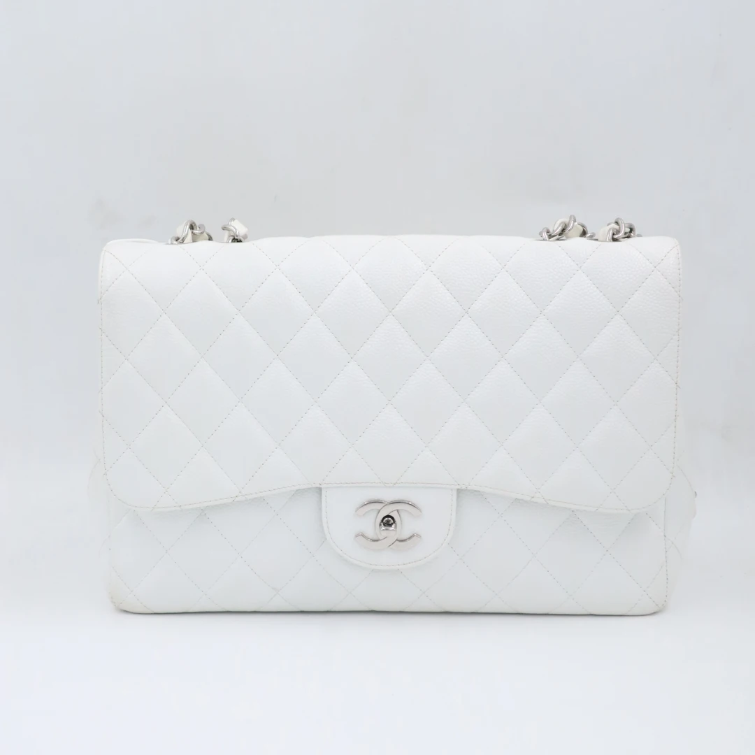 95新 Chanel/香奈儿 【晶晶专属】Chanel jumbo大号白/97新/JM7556