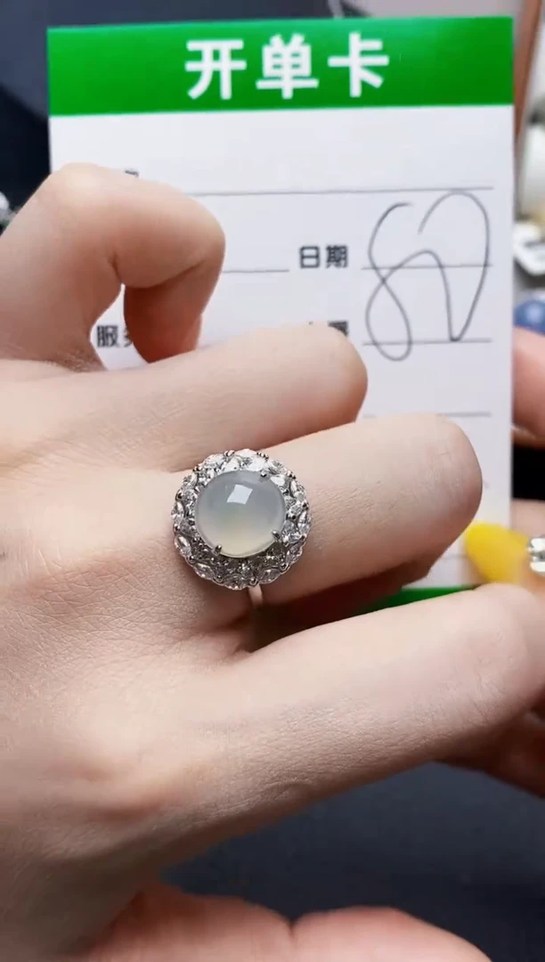 银S925镶嵌戒指翡翠1445