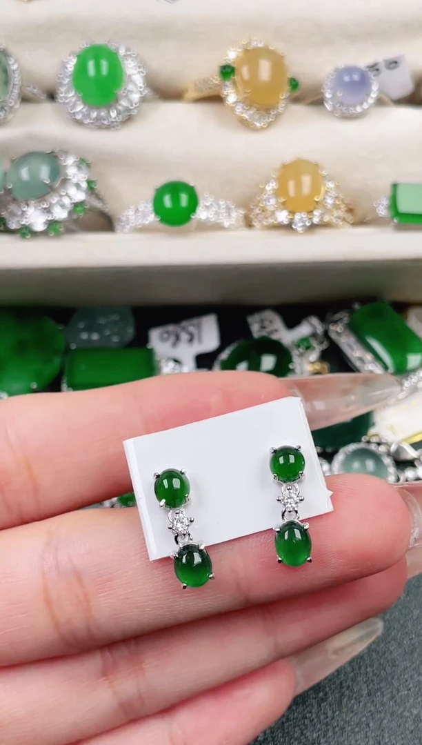 银S925镶嵌戒指翡翠1