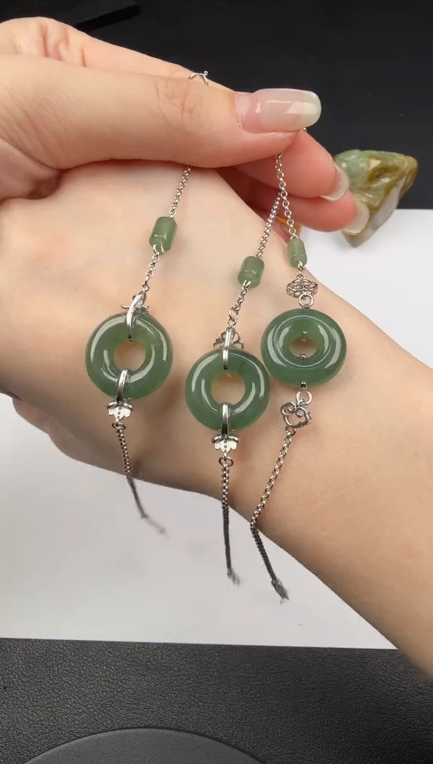 银S925镶嵌手链翡翠翡翠饰品（多样性发货一件）-32