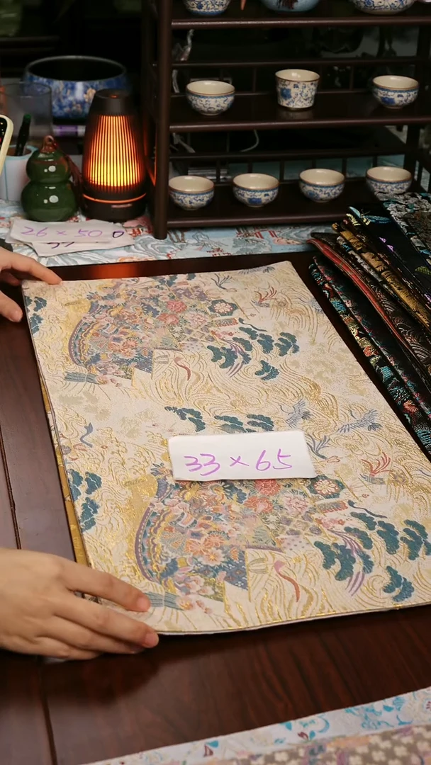 【西阵织花舟一梦双面】中国风干泡织锦茶席33*65