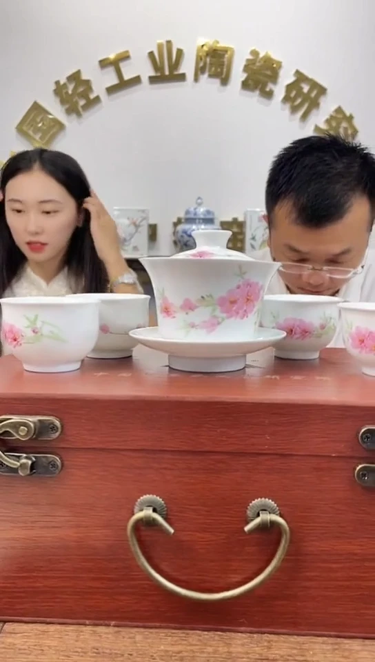 杯子景德镇陶瓷手工手绘套装