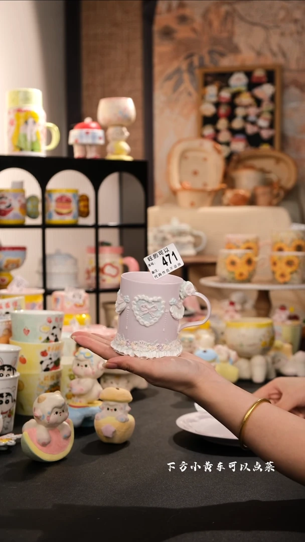 杯子景德镇手工手绘高温釉下彩设计师款