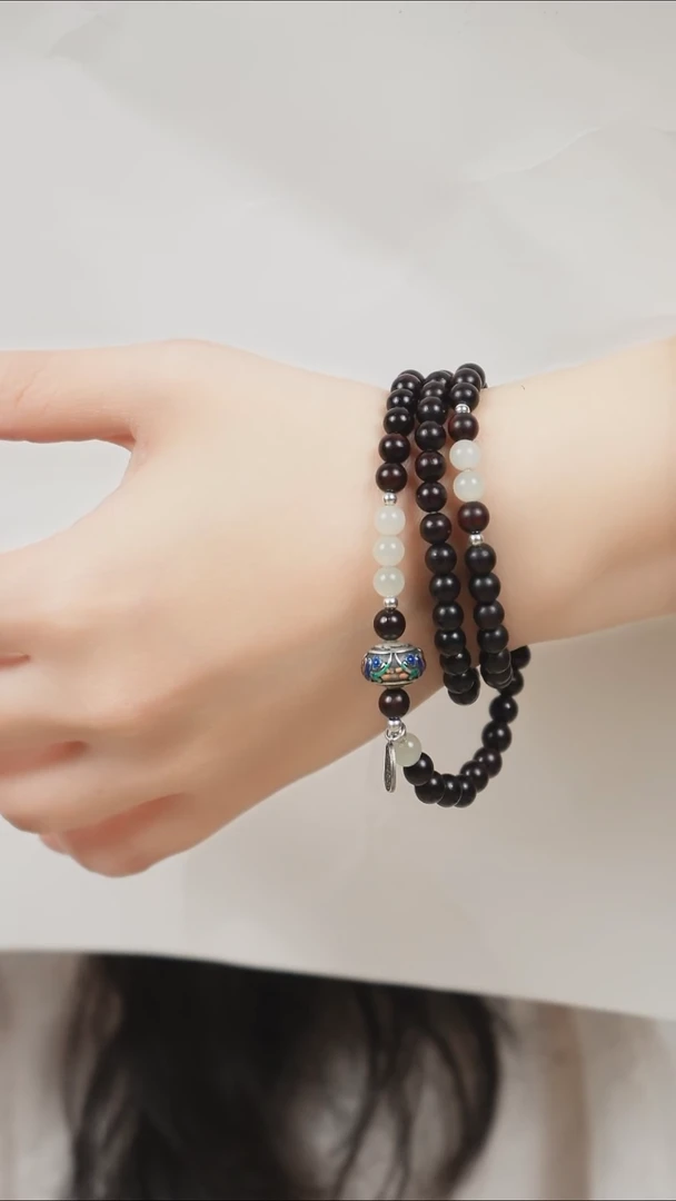 手串檀香紫檀（小叶紫檀）未镶嵌三圈小叶紫檀