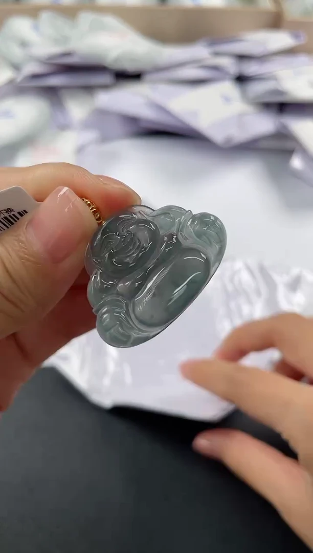 翡翠18K金镶嵌颈饰基地发货H 1351