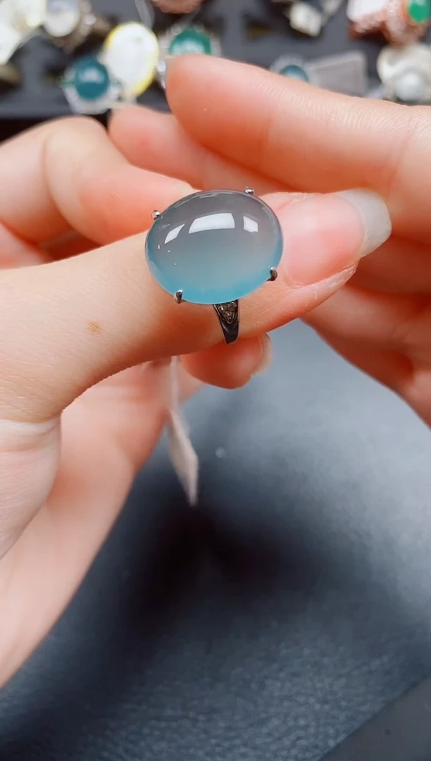 银S925镶嵌戒指翡翠翡翠