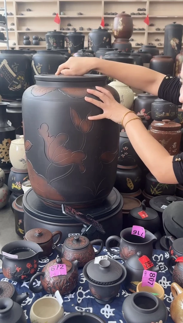 罐瑕疵茶缸50cm荷花   651