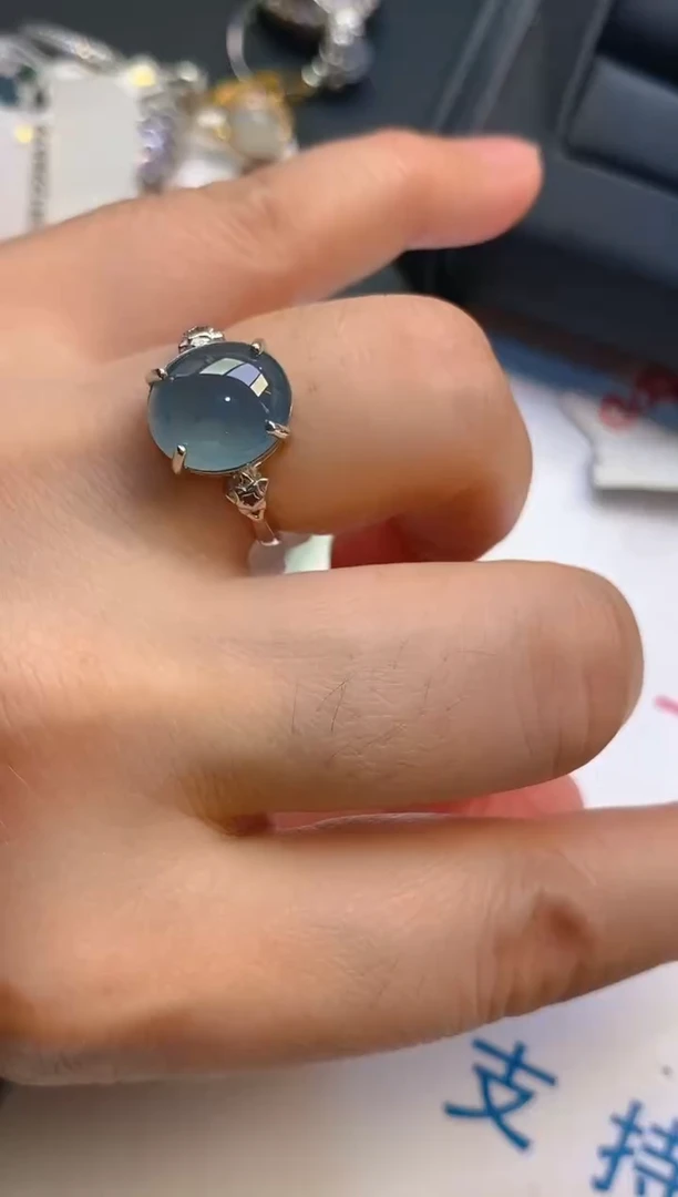 【闪购商品】翡翠耳饰银S925镶嵌天然A货翡翠1