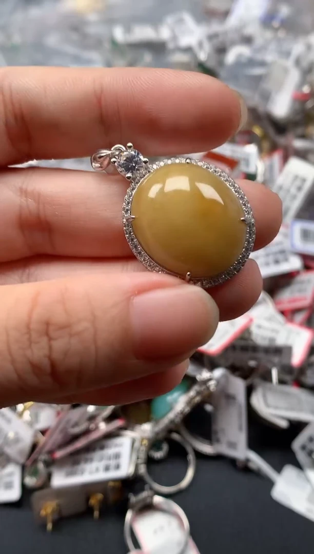 翡翠戒指银S925镶嵌天然A货缅甸翡翠