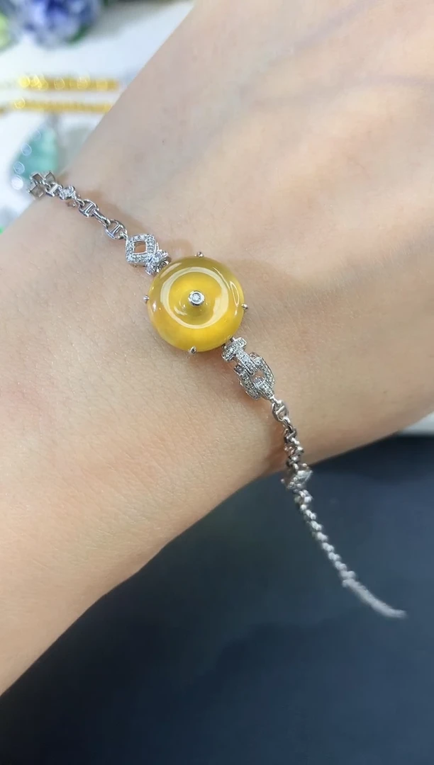 18K金镶嵌手链翡翠147|13600