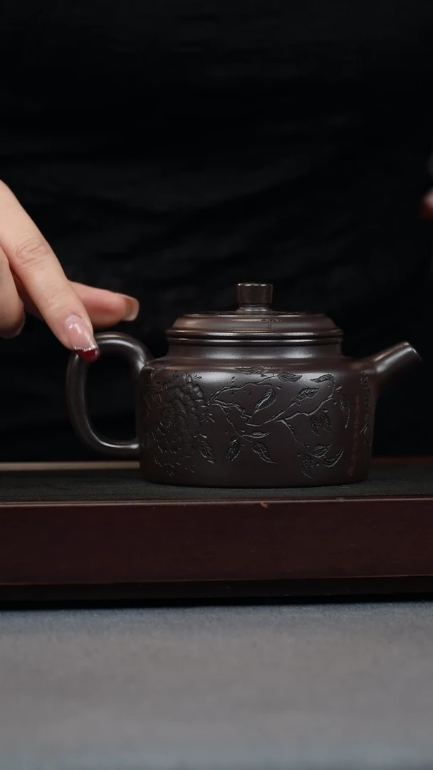 【闪购商品】紫砂茶壶 景州紫泥 牡丹 德钟