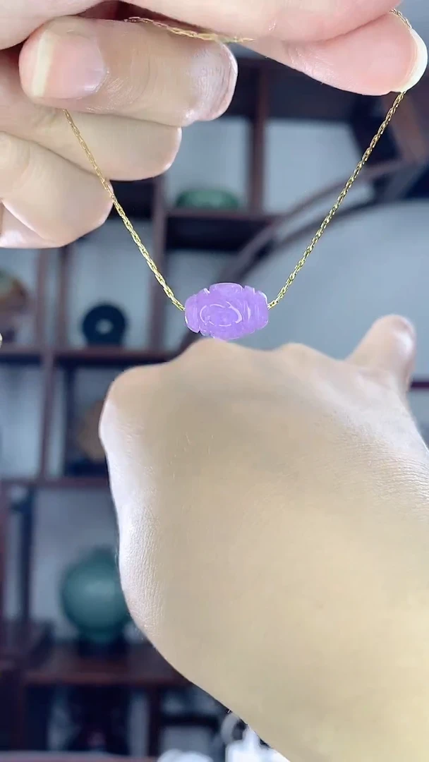 翡翠未镶嵌吊坠(赠链)紫翡路路通X5