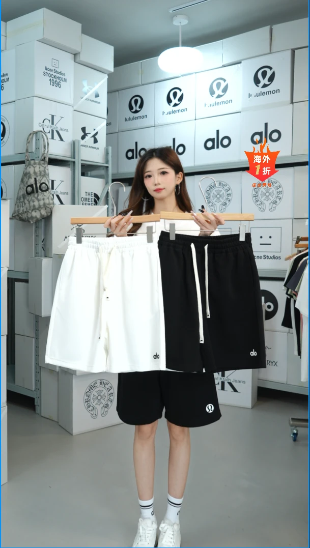 纯色印花短裤潮流男女同款运动时尚百搭情侣宽松-DK002