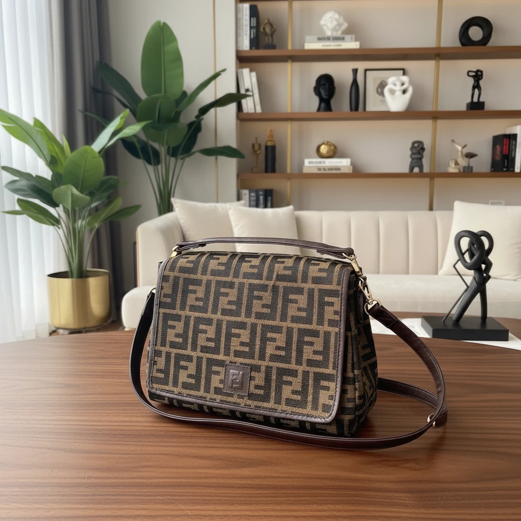 95新 FENDI/芬迪  老花斜挎包 1791 9683