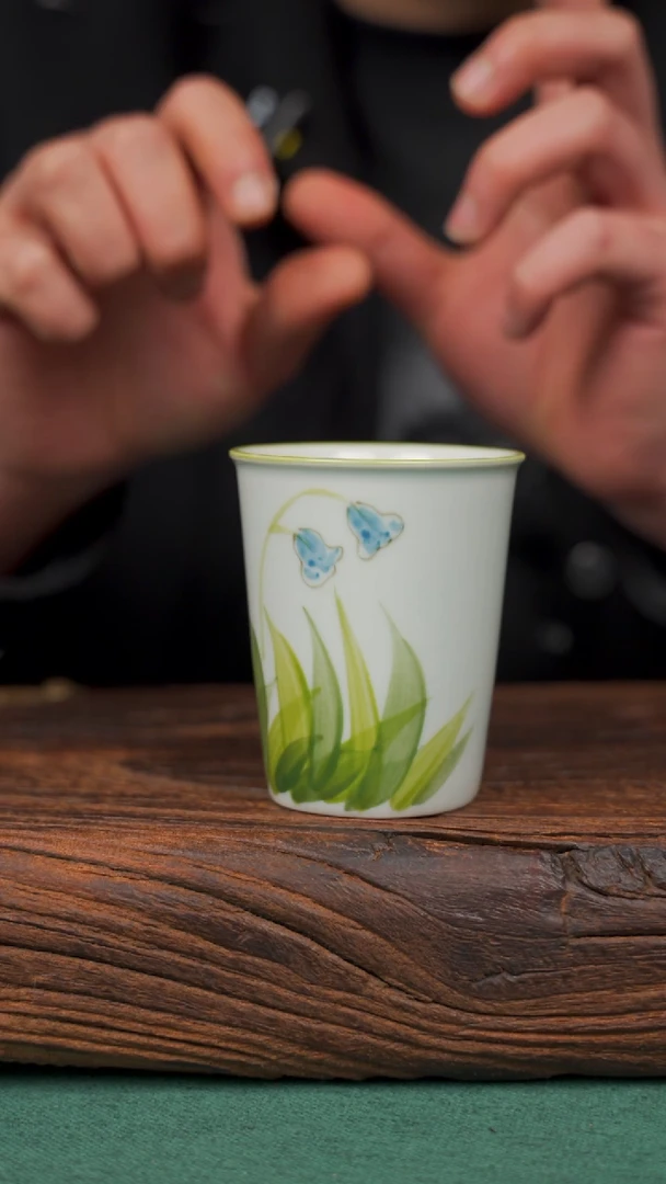 瓷片27寻一缕瓷香杯釉下手工手绘瓷器