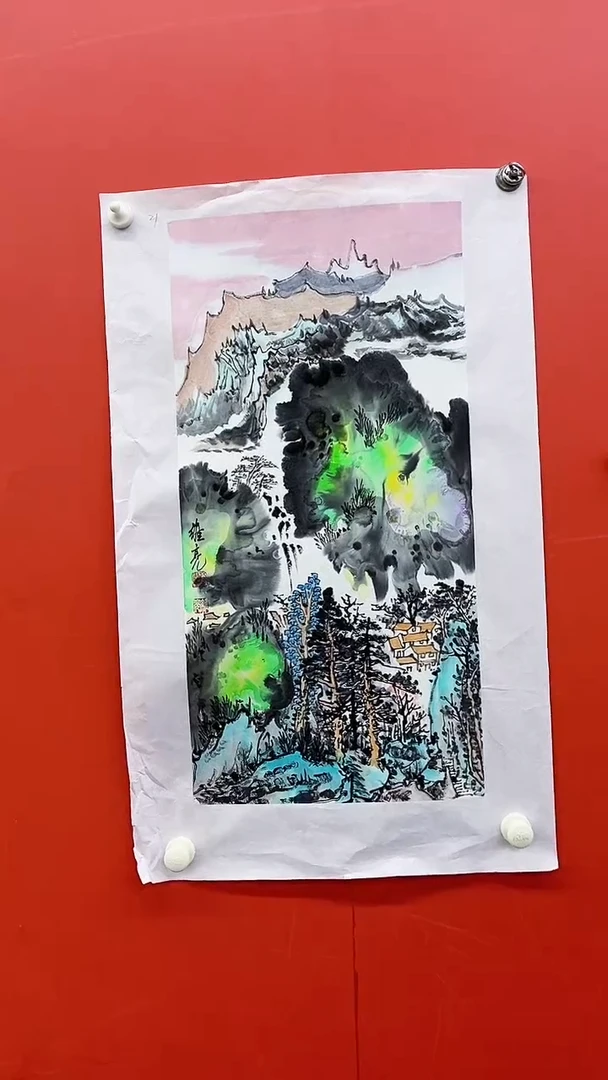 国画高维亮-山水-2平尺-手绘-纸本-国画
