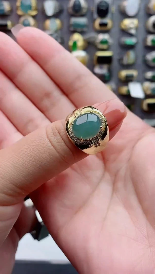 未镶嵌戒指翡翠天然翡翠男戒