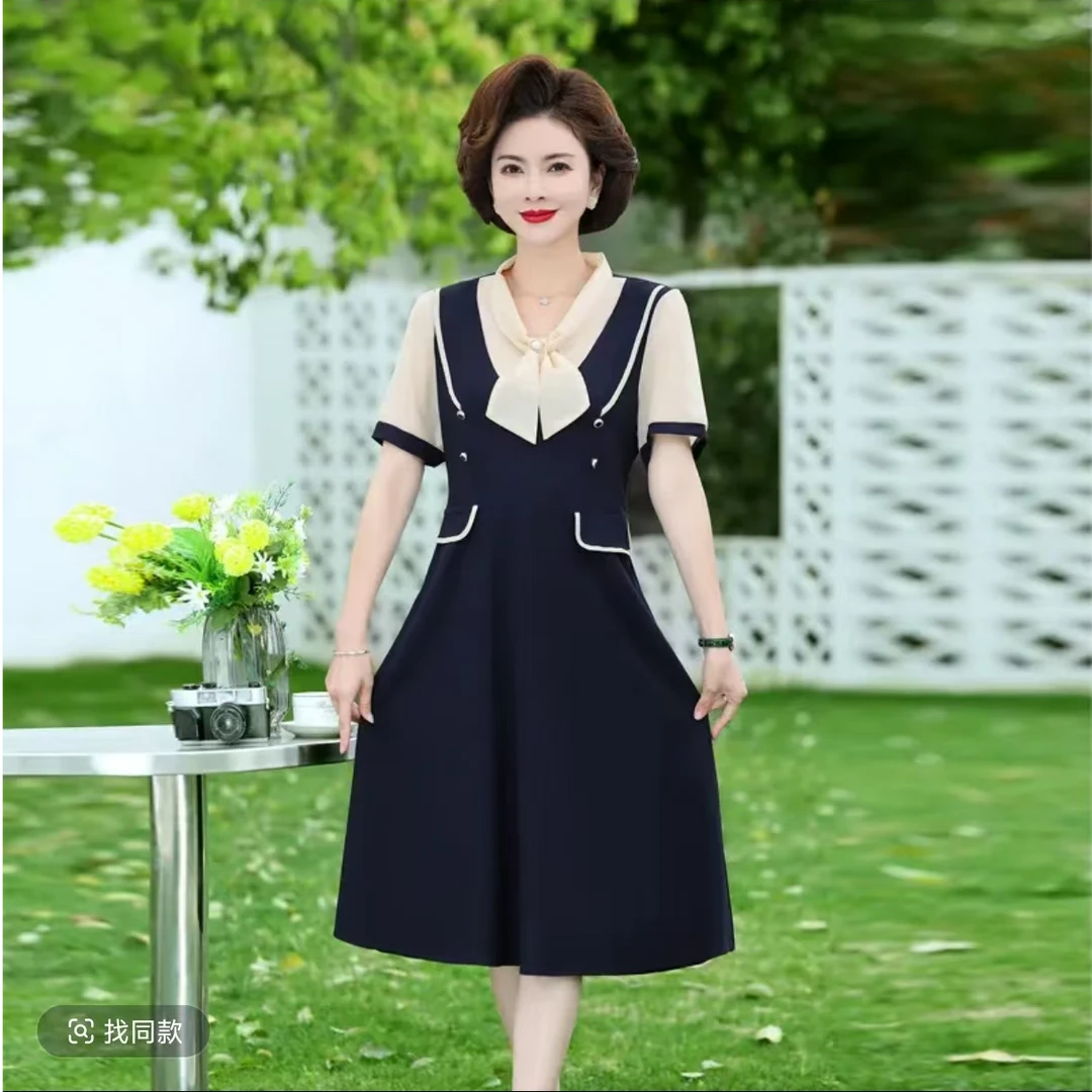 321-女装夏季长裙中长款刺绣复古长款裙子