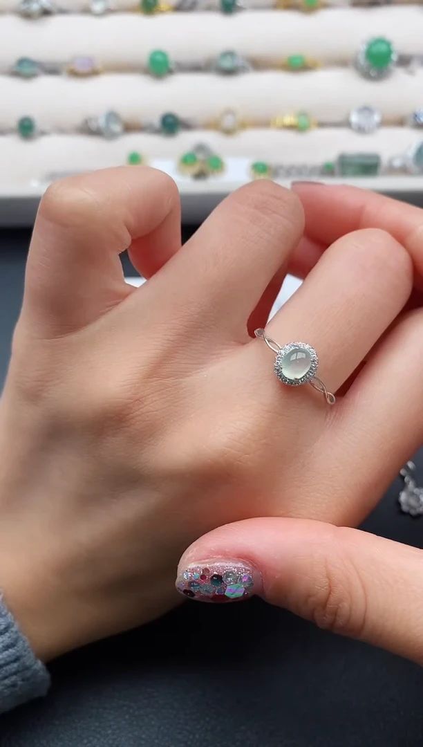 银S925镶嵌戒指翡翠11111111111+8