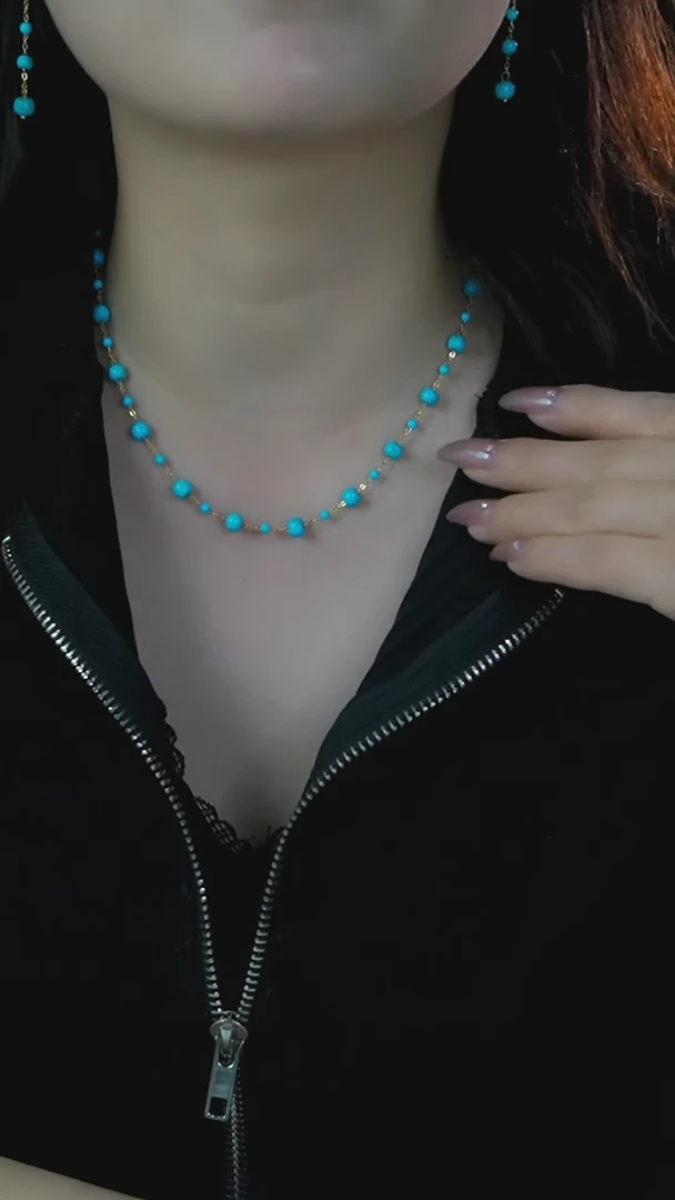 【闪购商品】绿松石项链银S925镶嵌发货一件