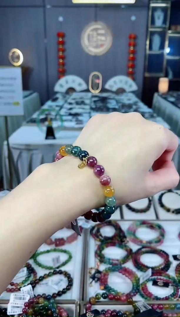 未镶嵌老矿碧玺单圈手串8mm+碧玺hon多样性发一条