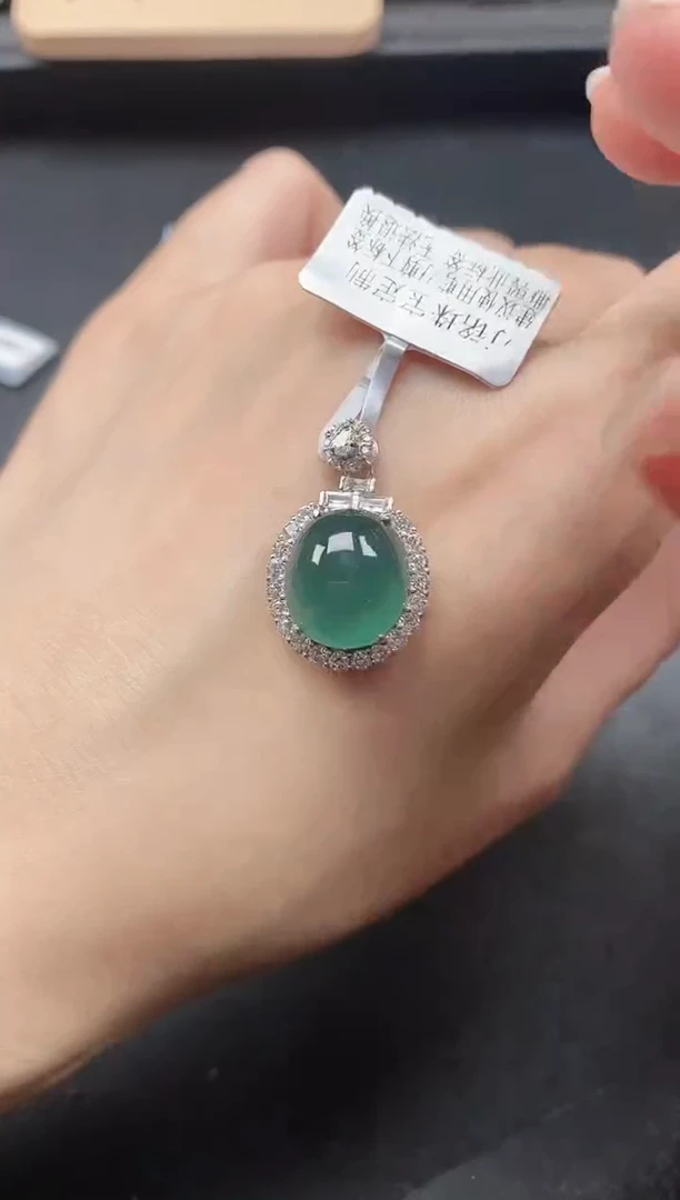 翡翠戒指银S925镶嵌51511