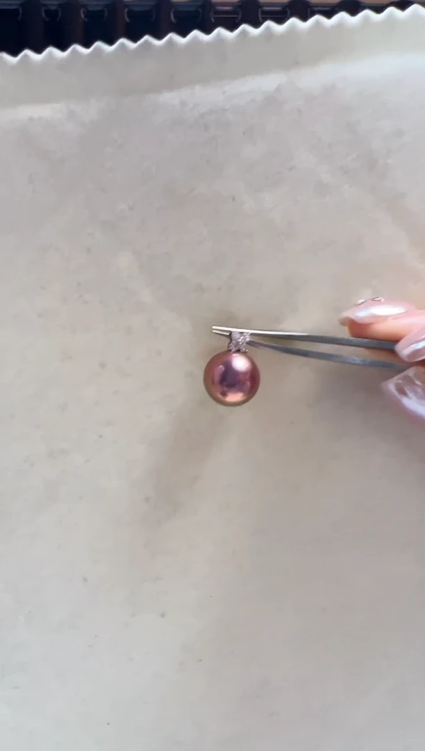 18K金镶嵌淡水珍珠DA 紫珠吊坠 xb018 12-13