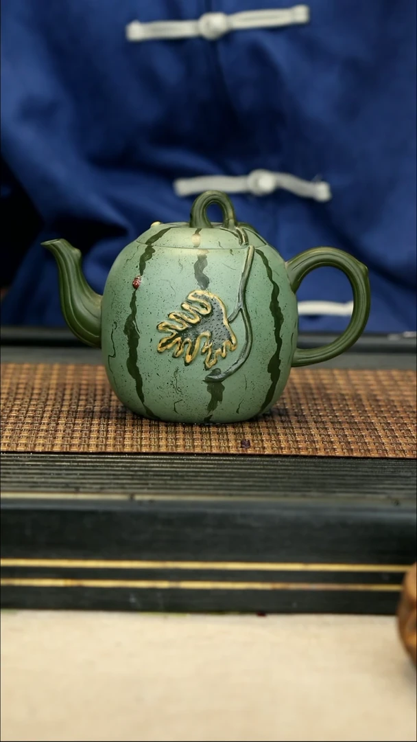 【闪购商品】紫砂茶壶32西瓜壶 豆青
