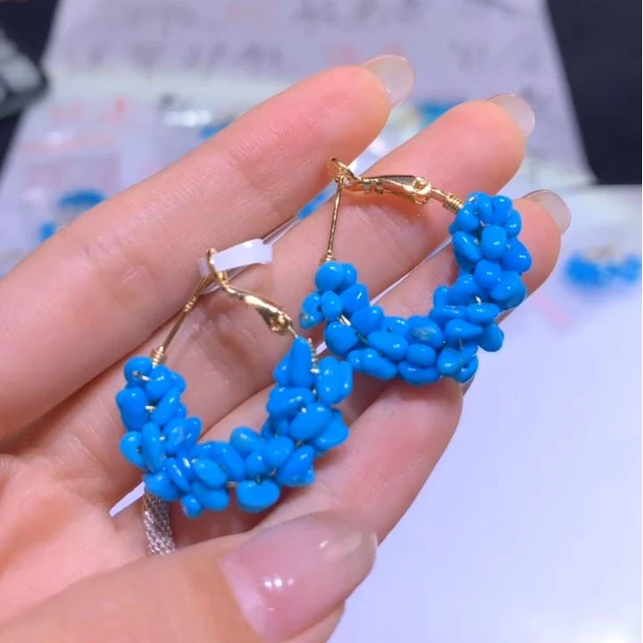 【逍遥】绿松石随型U形耳饰*SSHG/13/多样性发/1对