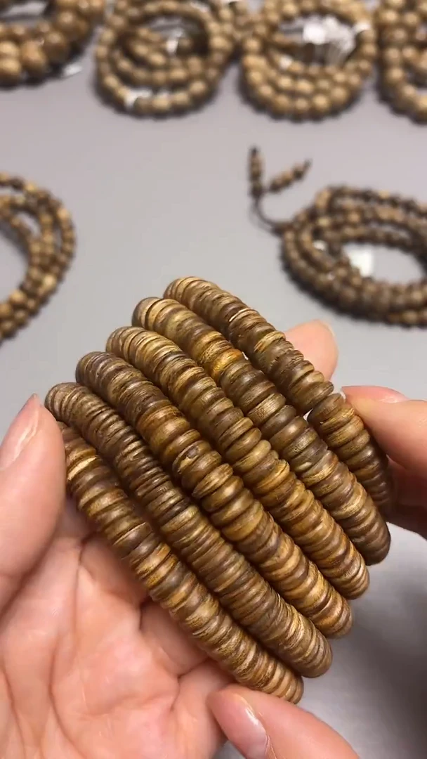 沉香手串达拉干随型红土沉片片珠单圈多样性发其一