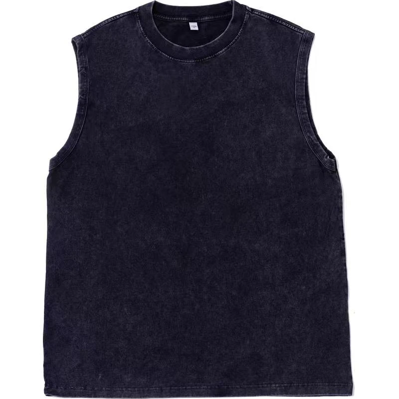 重磅圆领短袖t恤百搭半袖夏季新款宽松潮牌男士舒适无袖背心