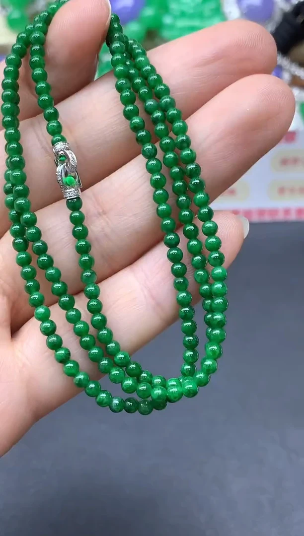 颈饰18K金镶嵌翡翠158-中国好珍宝