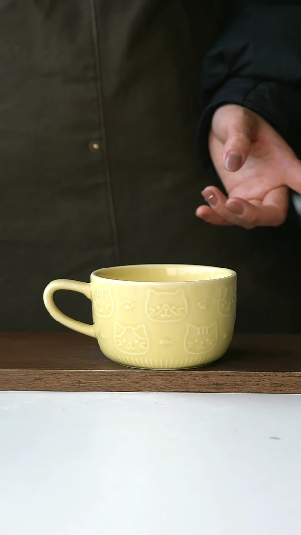 【闪购商品】陶瓷微瑕蜂蜜猫猫300ml马克杯@4-2@