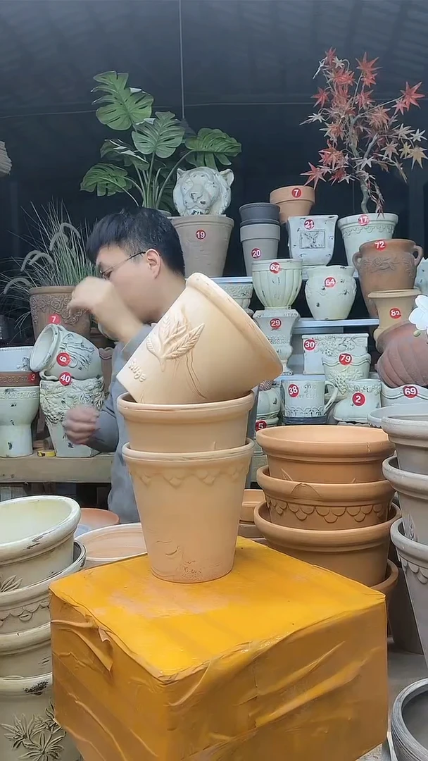 【闪购商品】缸3个13*13（红白）巴洛克香草橄榄无托