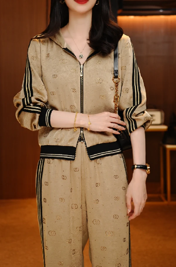 连帽套装-新款2025时尚舒适百搭减龄优雅轻奢气质套装