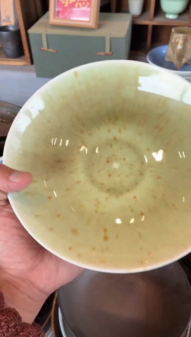 瓷片晏**妈611微瑕枣花菜盘斗盘