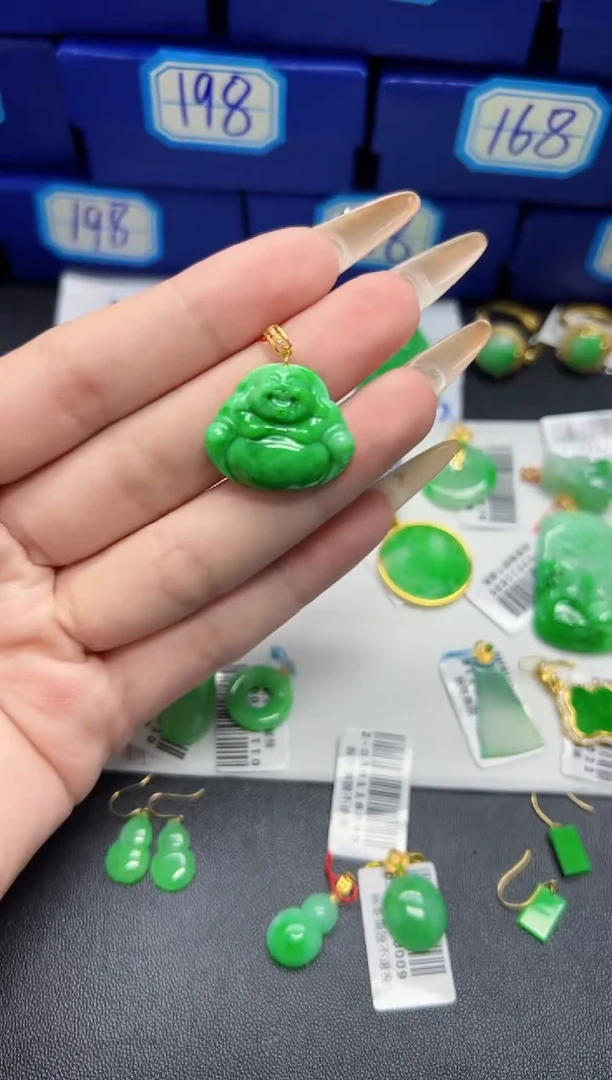 【闪购商品】翡翠颈饰18K金镶嵌Y缅料A货/支持复检/一件