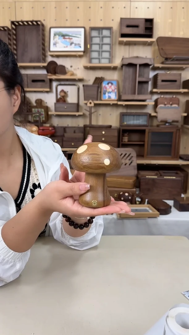 木柚木实木蘑菇灯