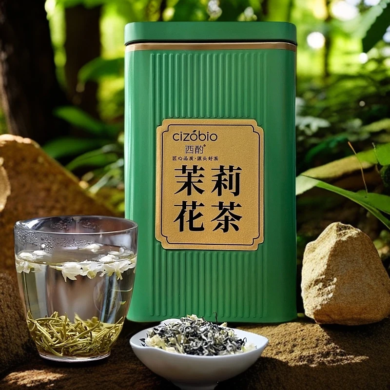 西酌西酌2025茉莉花茶芽头多五窨一提花香迷人一盒125克