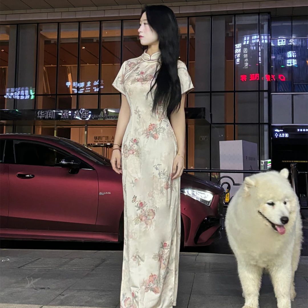 LHMknk1画报夫人原创自制新中式连衣裙 白入梦短袖特价不退不换