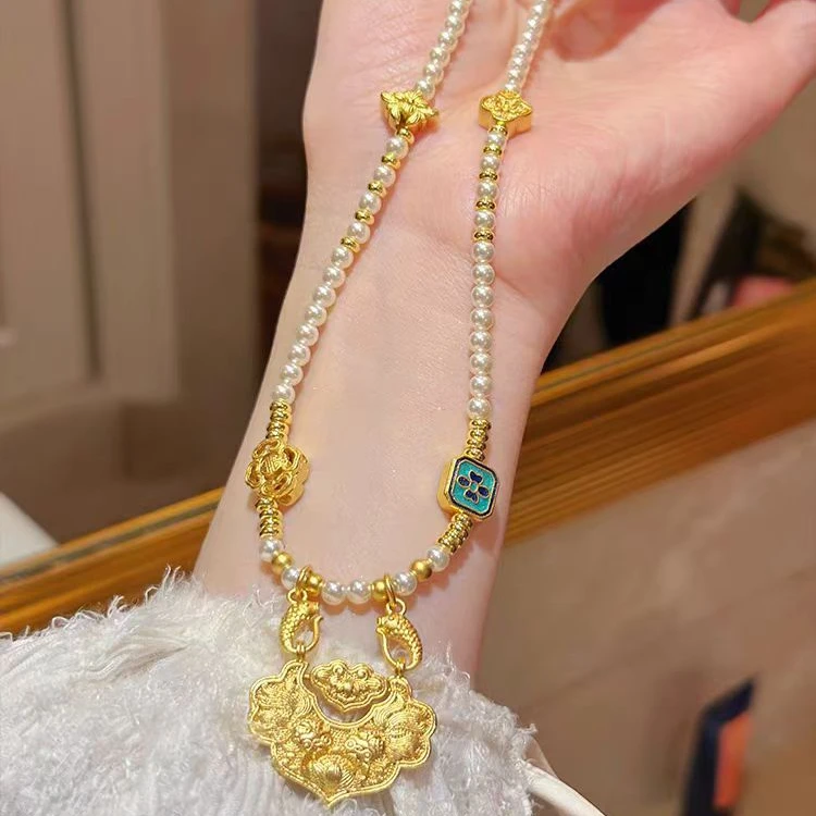 铜合金吊坠 原创新中式古法锦鲤平安如意