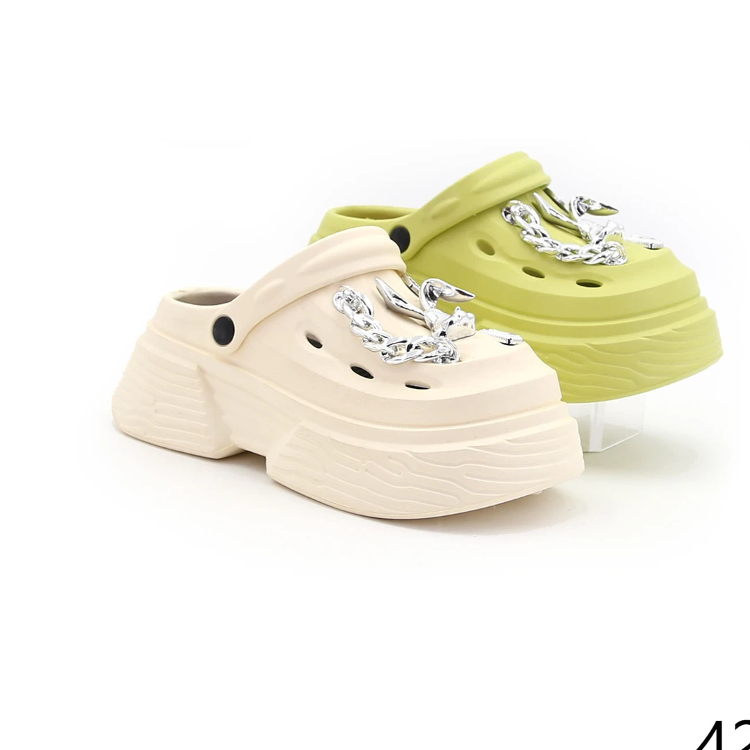 丝柏兰松糕跟两穿包头注压防滑休闲透气女洞洞鞋425396115