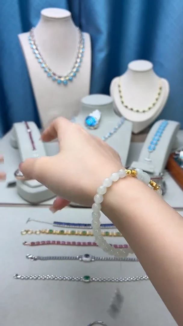 银S925镶嵌手链和田玉507JH0101产品一个（多样性）