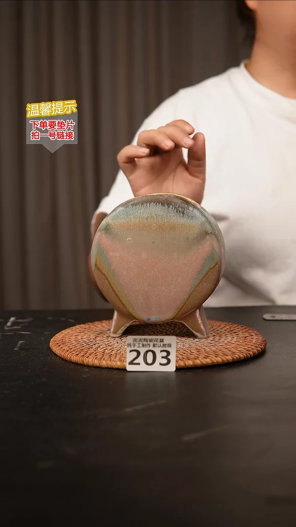 瓷片203鼓盆中号口6*5高13.5