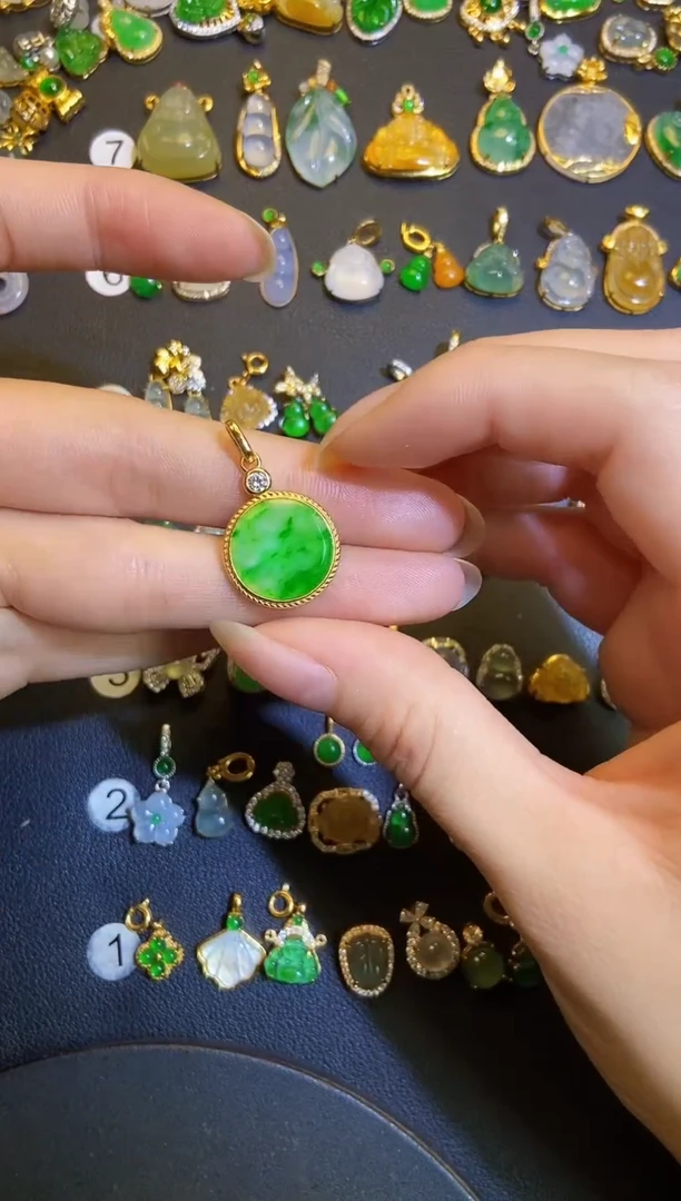 吊坠(不含链)银S925镶嵌翡翠蓝*灵1