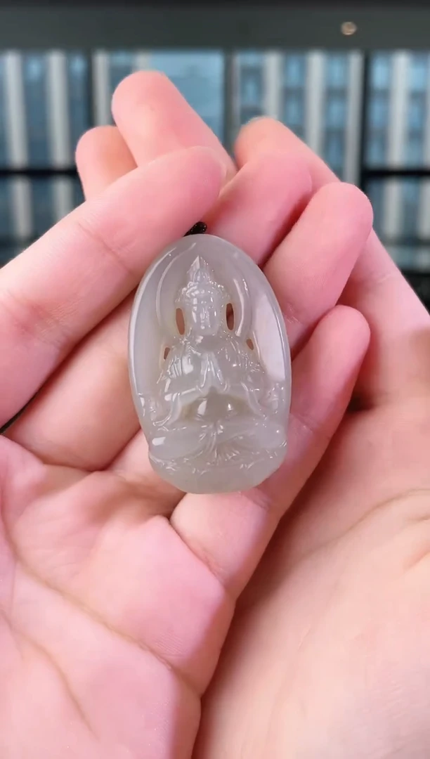 和田玉未镶嵌颈饰观音 p