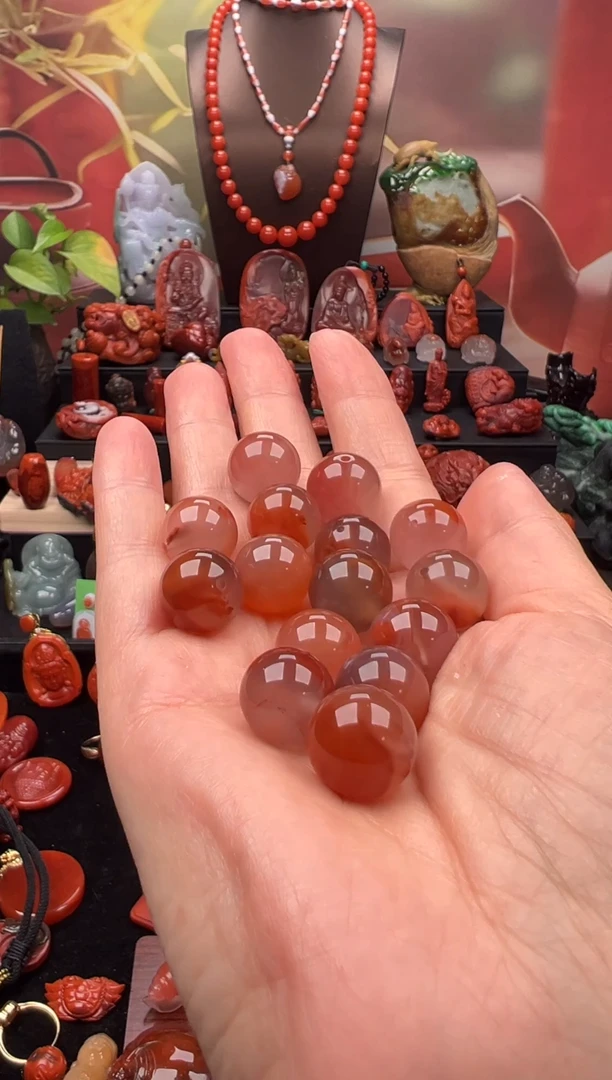 未镶嵌单珠南红玛瑙14mm(多样性发其一）