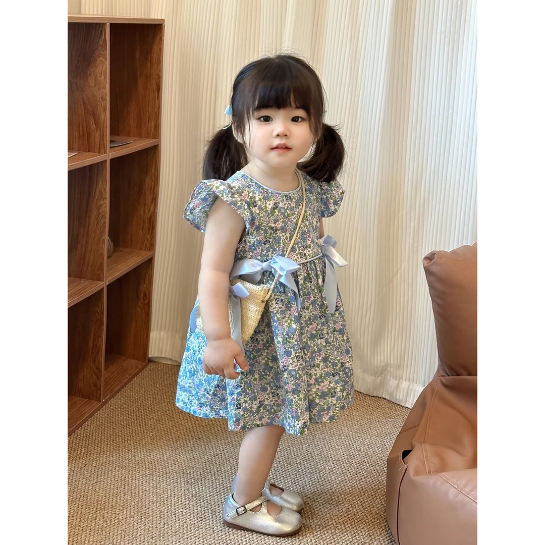 女童裙子夏季2025新款宝宝甜美碎花连衣裙韩版小女孩洋气公主裙