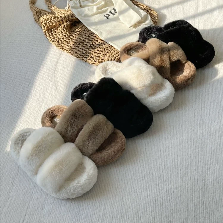 【年终清仓】凯撒KAISER秋冬季真毛绒外穿毛毛拖鞋-KS9905/KS9906